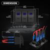Marine Switch Panel Waterproof 12V 3 Gang Rocker Switch Panel Blue LED for Car Truck Boat RV UTV ATV RZR