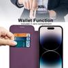 Phone Cover for iPhone 14 Pro Max,Compatible with MagSafe RFID Blocking Card Slots PU Leather+TPU Electroplating Clear Back Flip Case with Lens Film