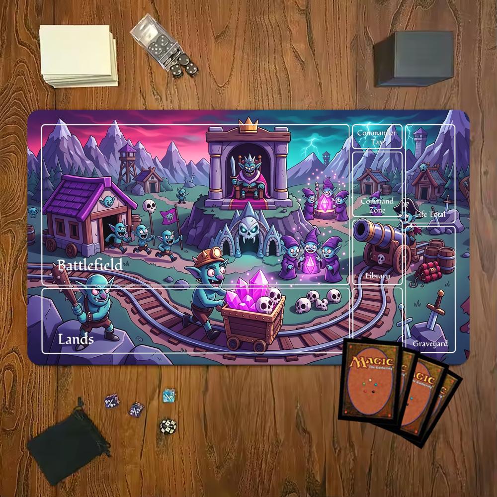 Cartoon Fantasy Goblin Kingdom Gaming Mouse Pad Playmat 24x14 Mtg Tcg Office Desk Mat For Work Game Pc Laptop Carpet Mousepad