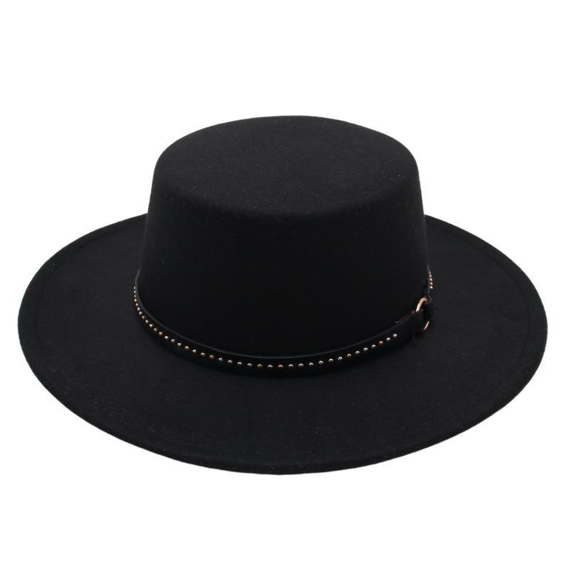 French Celebrity Top Hat Romantic Sunscreen Sun Hat Beaded Felt Hat Elegant Jazz Hat Xiaoxiangfeng Woolen Hat