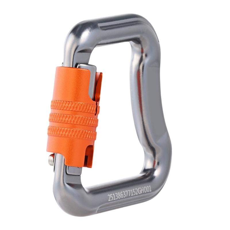 Light Weight Aluminum Alloys Safety Lock Carabiner for Rock Climbing Rappelling Paragliding Equipment