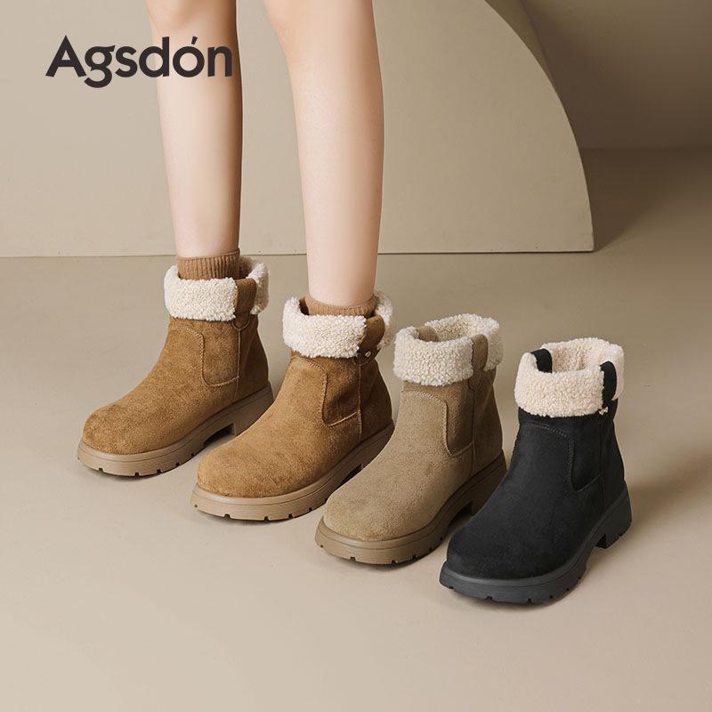 Women's 2025 Winter Fashion Snow Boots: Chunky Heel Ankle Boots with Thick Sole and Velvet Lining