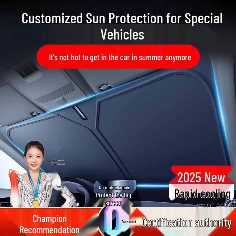Geely Car Sunshade: Heat-Insulation Windshield Curtain for 25 Models, including Xingyue L, Xingyuan, Xingrui, Emgrand, Boyue L, and Panda MINI.