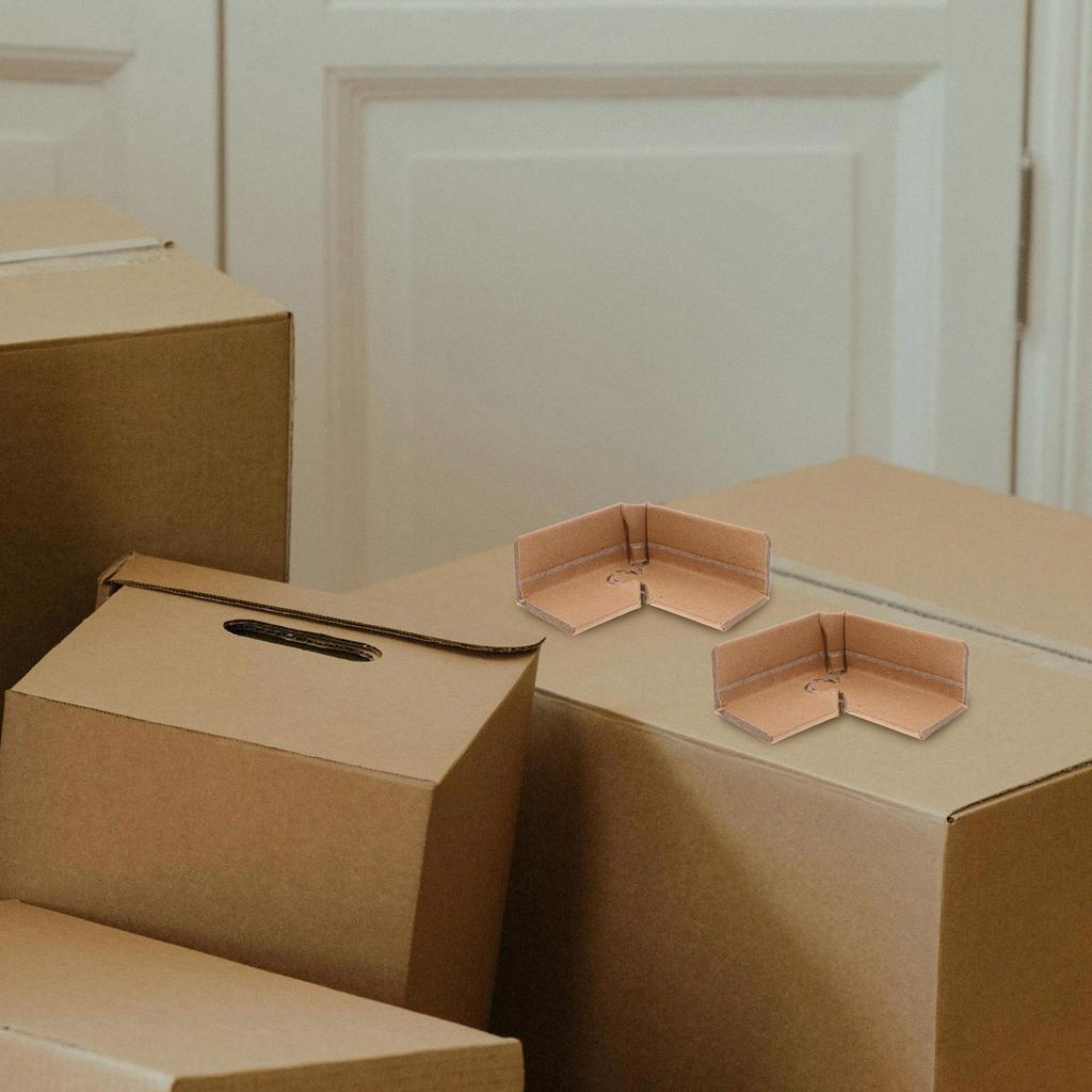 20Pcs Lock Buckle Paper Corner Guards Heavy Duty Shipping Box Corner Protectors Carton Edge Protectors Packaging Moving Storage
