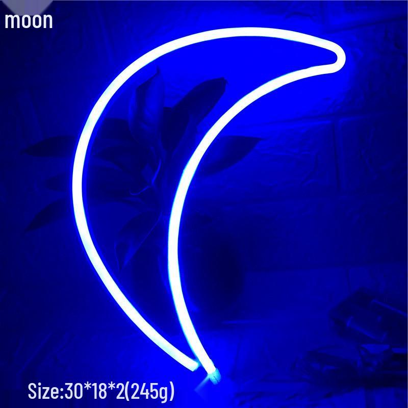 Herz & Stern LED Neon Mondlicht