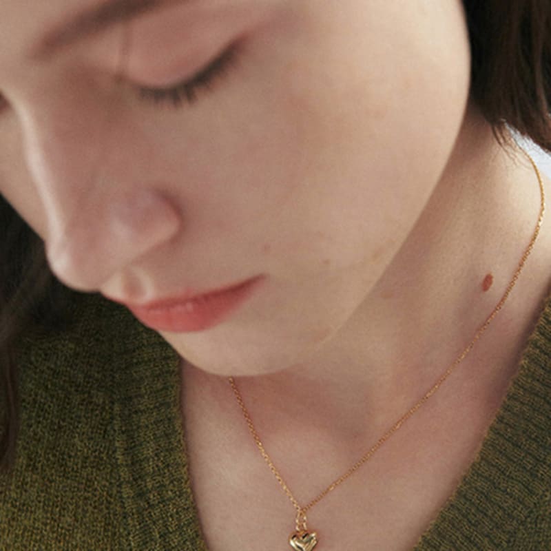 Verte [925 Silver] Un.silver.10 / Full Heart Necklace (10mm)(silver)