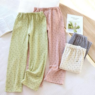 Spring & Autumn Cotton Gauze Wide-Leg Women's Pajama Pants - Loose & Breathable for Home Wear