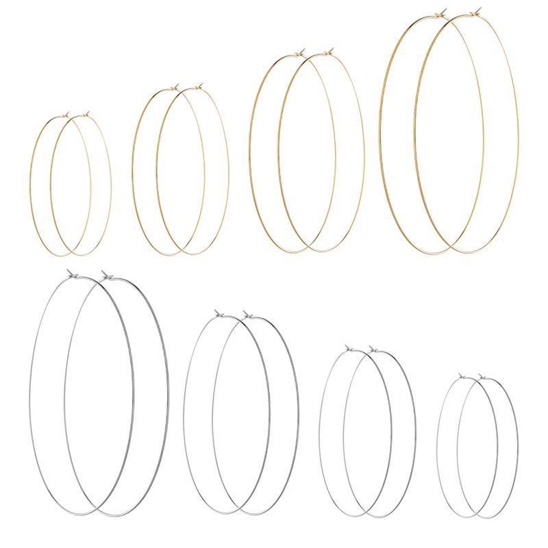 

Elegant Large Hoop Earrings - Statement Circle Design for Women 3CM Gold