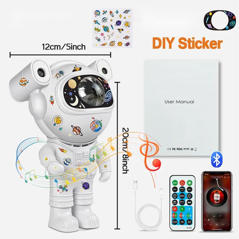

Детский проектор Star DIY Night Light с пультом дистанционного управления 360 Регулируемый дизайн Astronaut Nebula Galaxy Lighting для детей 2024 белый