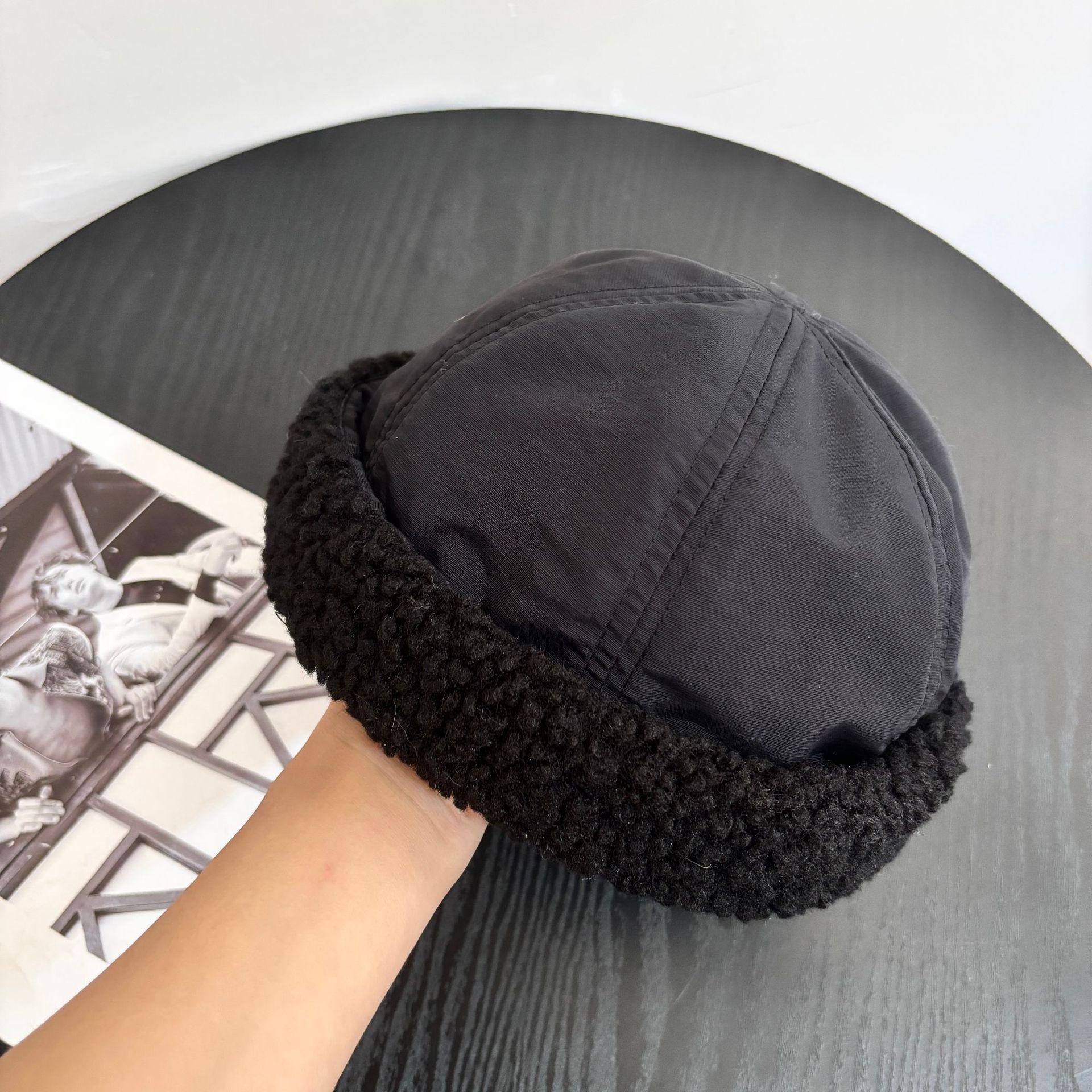 

Осенне-зимняя шляпа из дынной корки, быстросохнущая, яппи-инструмент, модная, мужская и женская, для отдыха на природе, с подкладкой из овечьей шерсти, шляпа для домовладельца, прилив M（56-58cm） чёрный