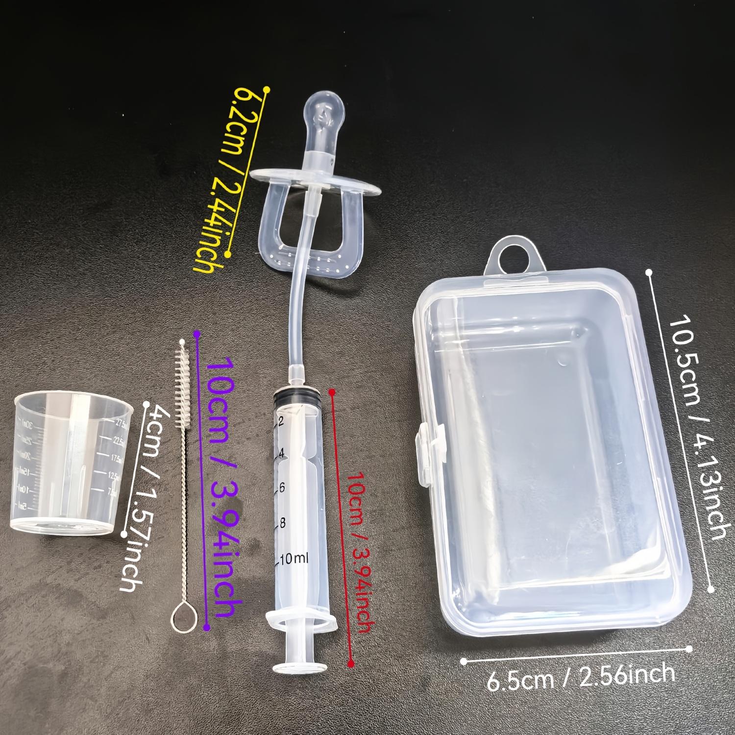 

Набор для кормления лекарством для младенцев, 4 шт., Пипетка для лекарства с мерным стаканчиком и чистящей щеткой, Набор для кормления лекарством для младенцев 4Pcs белый