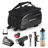 Bicycle Trunk Pannier with Reflector & Shoulder Strap Saddle Seat Bag Carrier Bicycle Bag for Commuter Travel Outdoor Storage