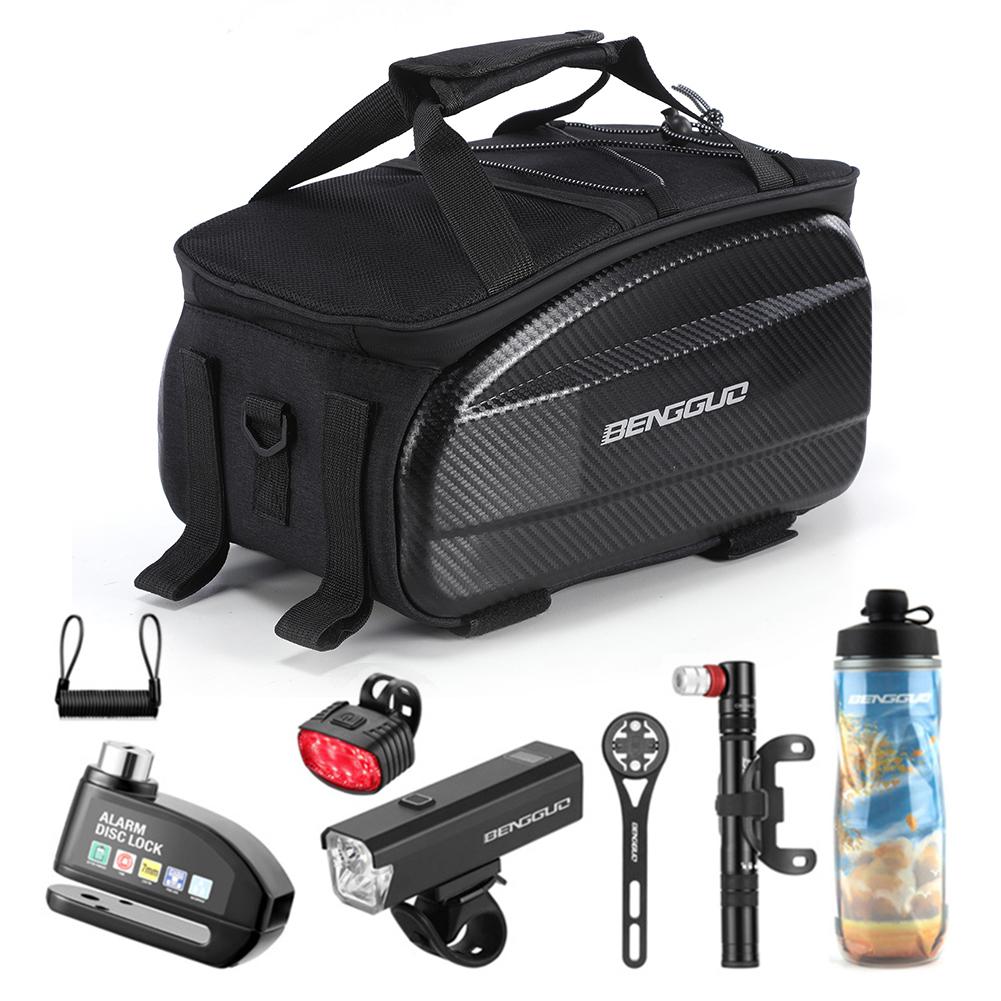 Bicycle Trunk Pannier with Reflector & Shoulder Strap Saddle Seat Bag Carrier Bicycle Bag for Commuter Travel Outdoor Storage