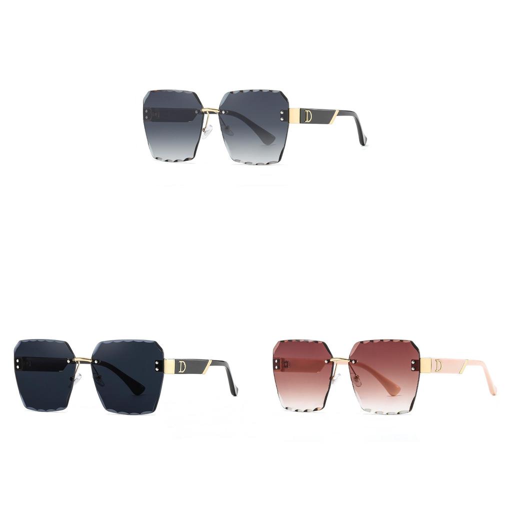 Fashion Frameless Polygon Sunglasses With Uv400 Protection For Outdoor Activities