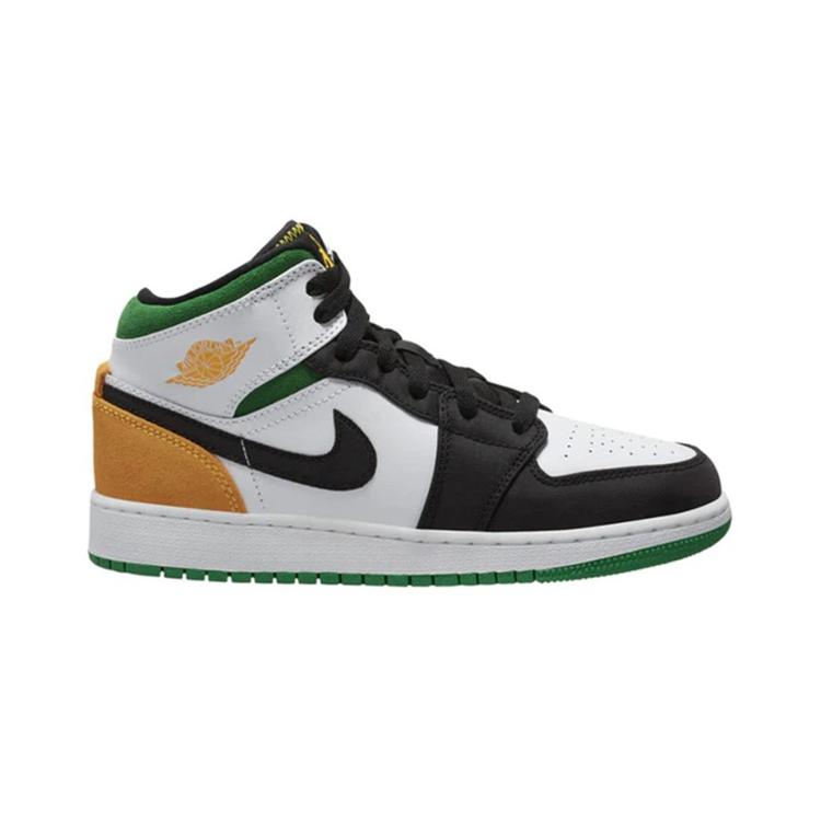 Jordan 1 Mid SE White Laser Orange Lucky Green PS BQ6932-101