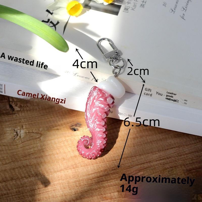 1Pcs Creative Simulation Pvc Fun Food And Play Model Ornament Bag Key Pendant Octopus Claw Octopus Keychain
