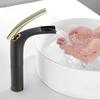 Waschbeckenarmaturen Schwarz Gold Messing Badezimmerarmatur Waschbeckenhahn Einhebel Warm und Kalt Wasserfall-Mischbatterien WC-Armatur