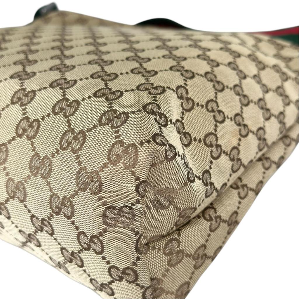 Gucci Sherry Line 189751 Tote Bag Beige Women Used