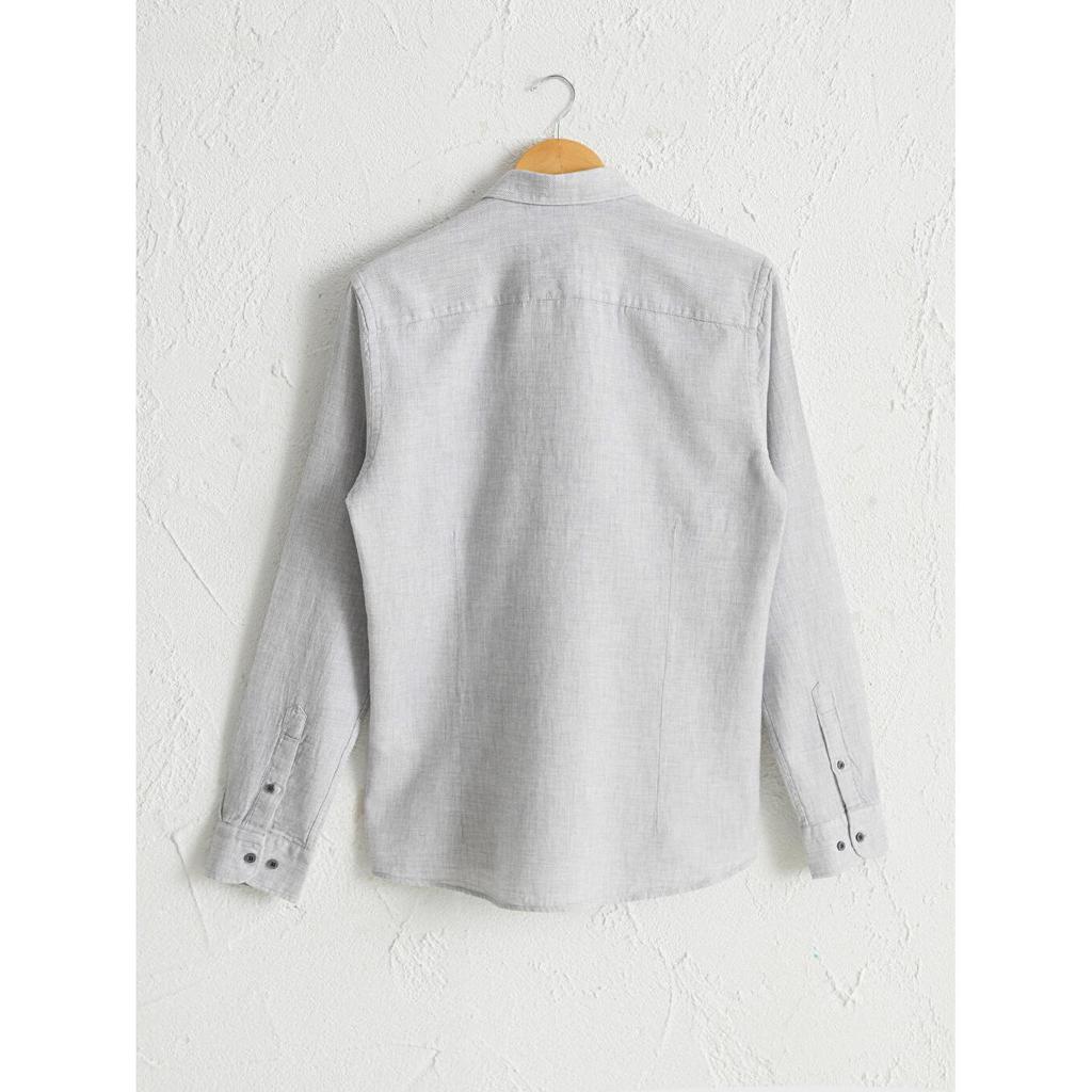 Buy Slim Fit Armürlü Pamuklu Gömlek Gri 0W3428Z8-CUZ at affordable prices —  free shipping, real reviews with photos — Joom