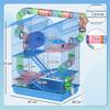 5-Tier Hamster and Rodent Cage, Hamster Cage with Colored Tubes, Wheel, House and Accessories Included, 47x30x59 Cm, Blue