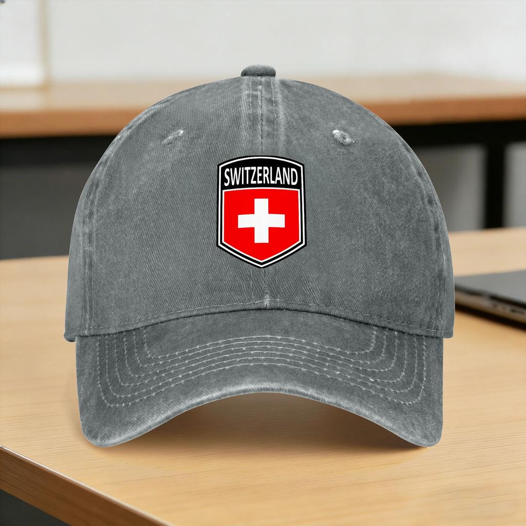 Flag Shield Switzerland Sun Baseball Cap UnisexTeens Trucker Hat Summer Streetwear Hunting Camping Wholesale Snapback Cap