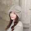 New mink fur hat, whole real mink fur, women's winter warm ear protectors, short edge sun top hat