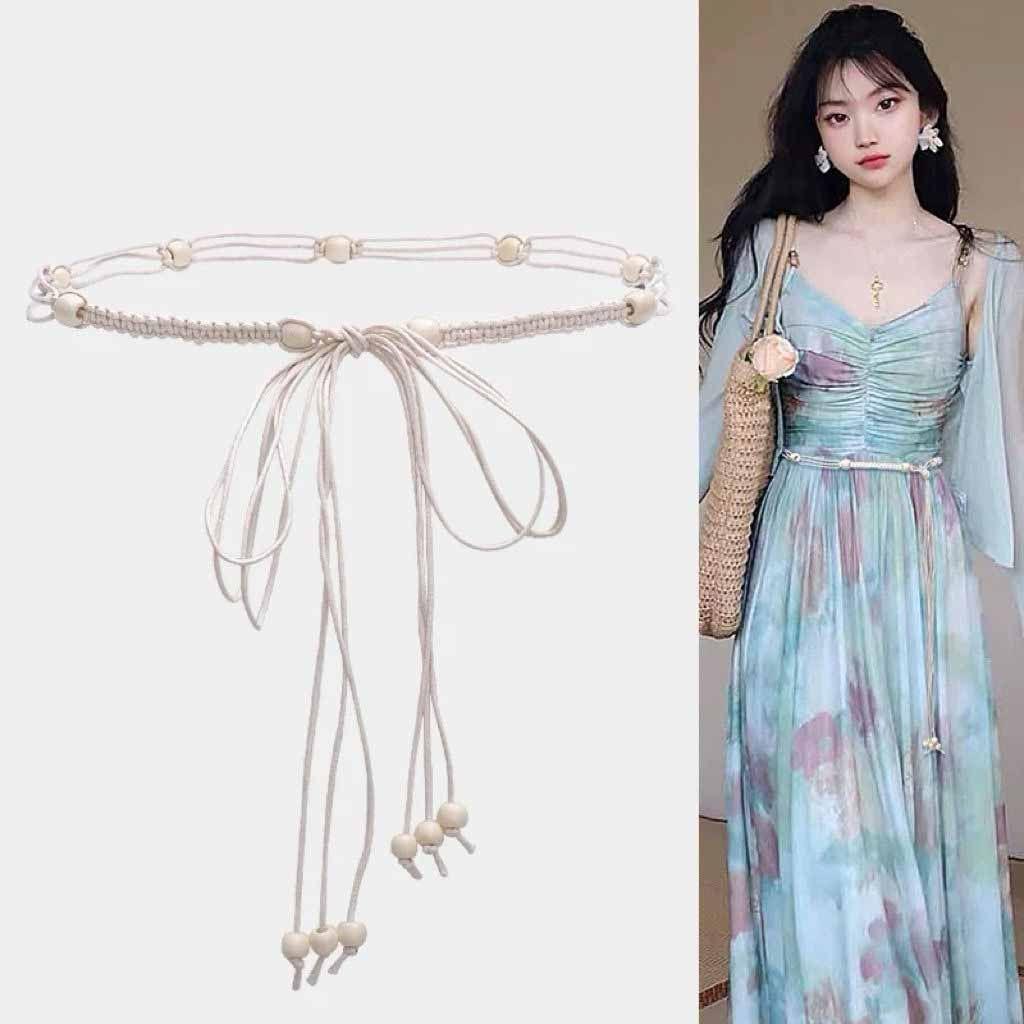 Waist Chain Accessories Women's Bohemian Ethnic Style Dress Summer Weaving Waist Rope Belt Decorative Dress Sweater