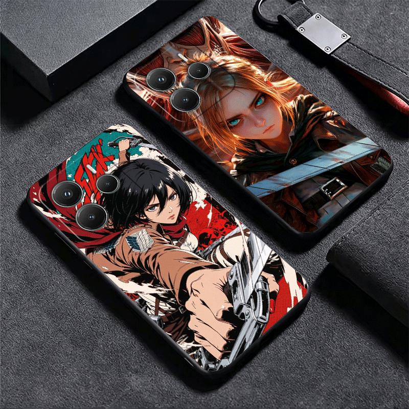 A-Attack On T-Titan Mikasa Soft Phone Case for Xiaomi Redmi Note 12 13 14 15 Pro Plus 11 12S 11S 11T 10 4G Black Cover Back Shel
