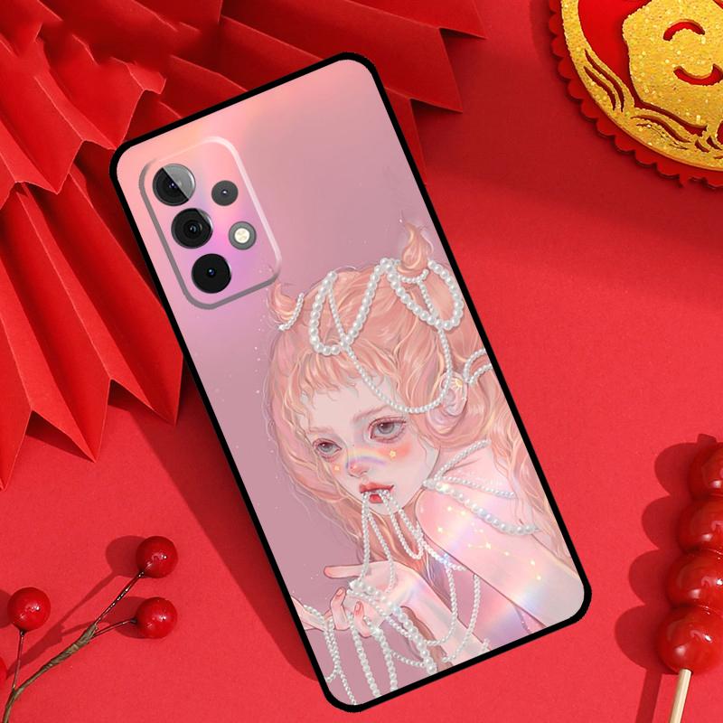 Cute And Beauty Girl Color Painting Case For Samsung Galaxy M15 M55 M31 M13 M11 M12 M14 M06 M16 M36 M56 M53 M32 M52 M35 M34 M54
