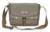Gootium LM30624AMG Cotton Canvas Shoulder Bag Messenger Bag Unisex Olive Brown