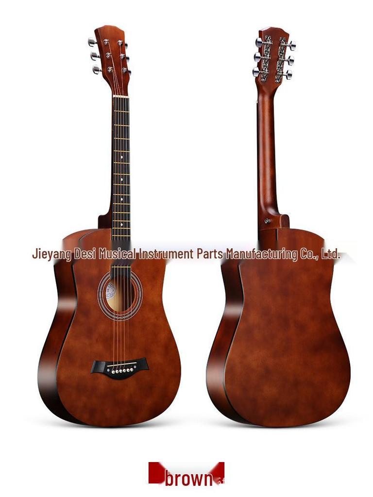 38-Inch Gradient Basswood Folk Guitar - Beginner Practice Instrument