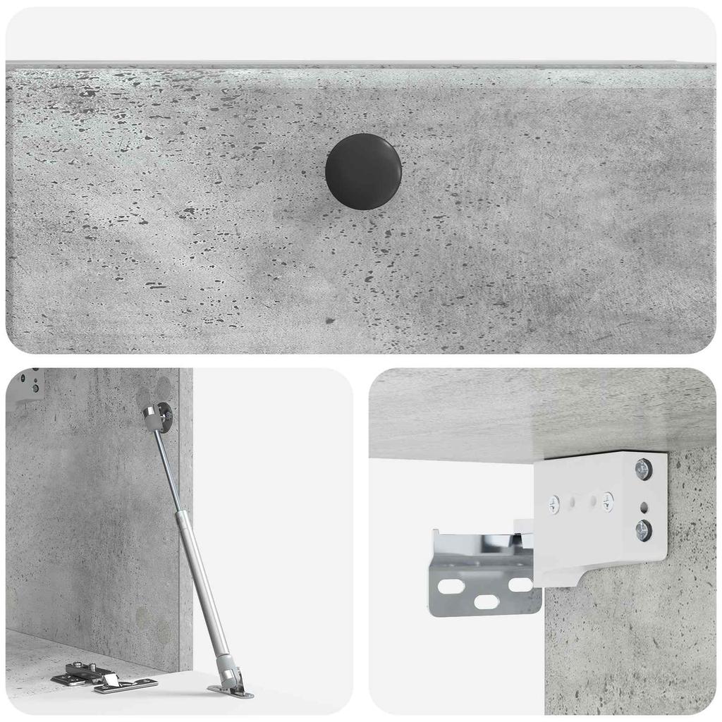 Wall Mounted TV Cabinet 59.5 x 31 x 30 cm Concrete Grey
