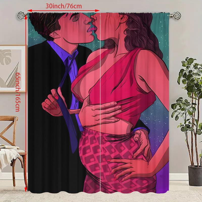 

2 поз. - Цифры ко Дню святого Валентина 12 принтов - Шторы с принтом - Материал полиэстер - Подходит для спальни, гостиной, кабинета, 30Wx65L(76x165CM)x2