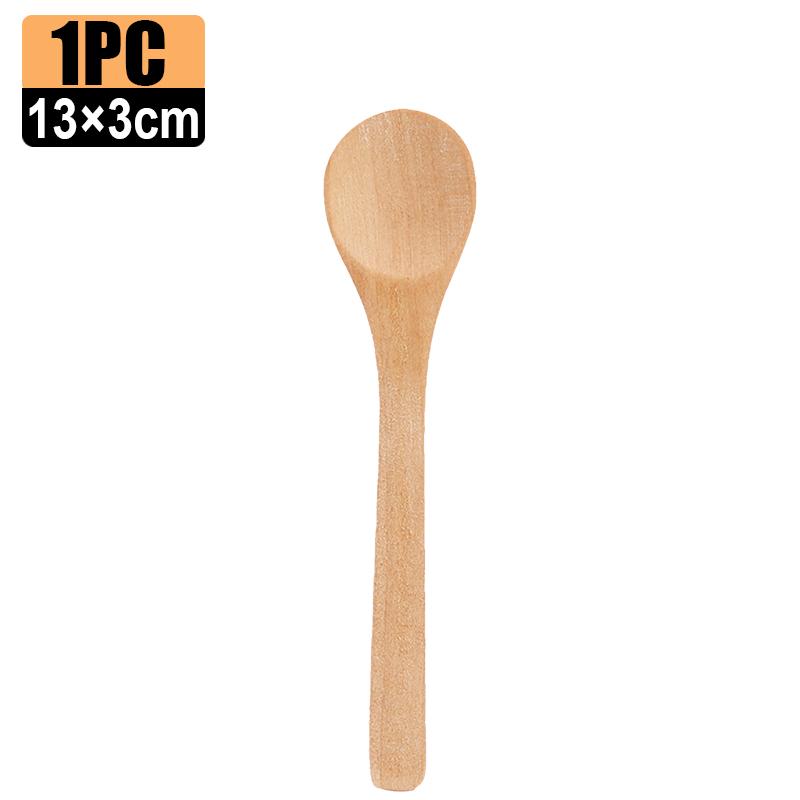 20/1Pcs Natural Wood Spoons Long Handle Soup Stirring Spoons Coffee Milk Teaspoon Scoops Home Kitchen Tableware Cooking Tools4