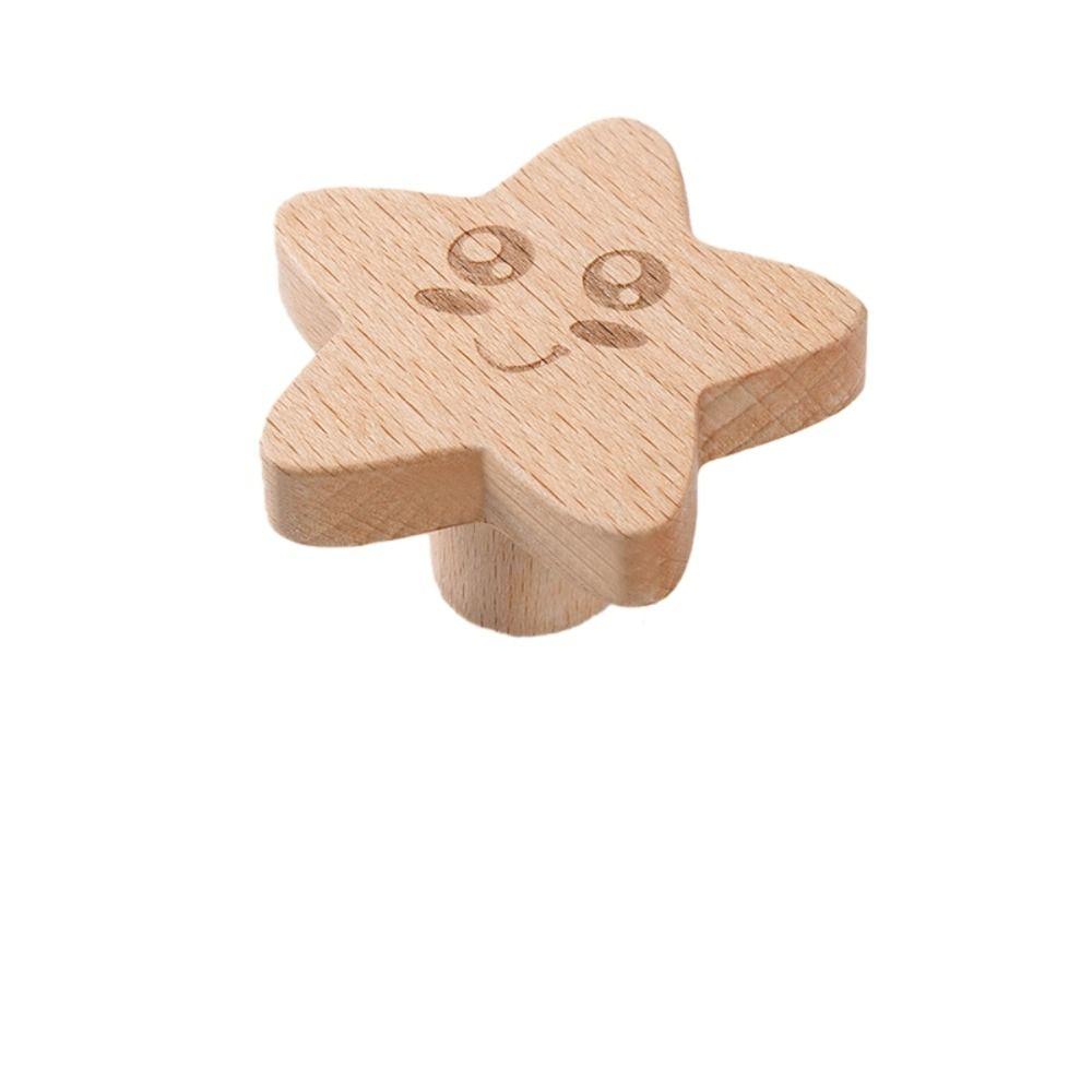 

1/6 шт. Деревянный крючок для одежды Натуральный цвет Простой креативный крючок Милый крючок из массива дерева Дверь 1pcs star