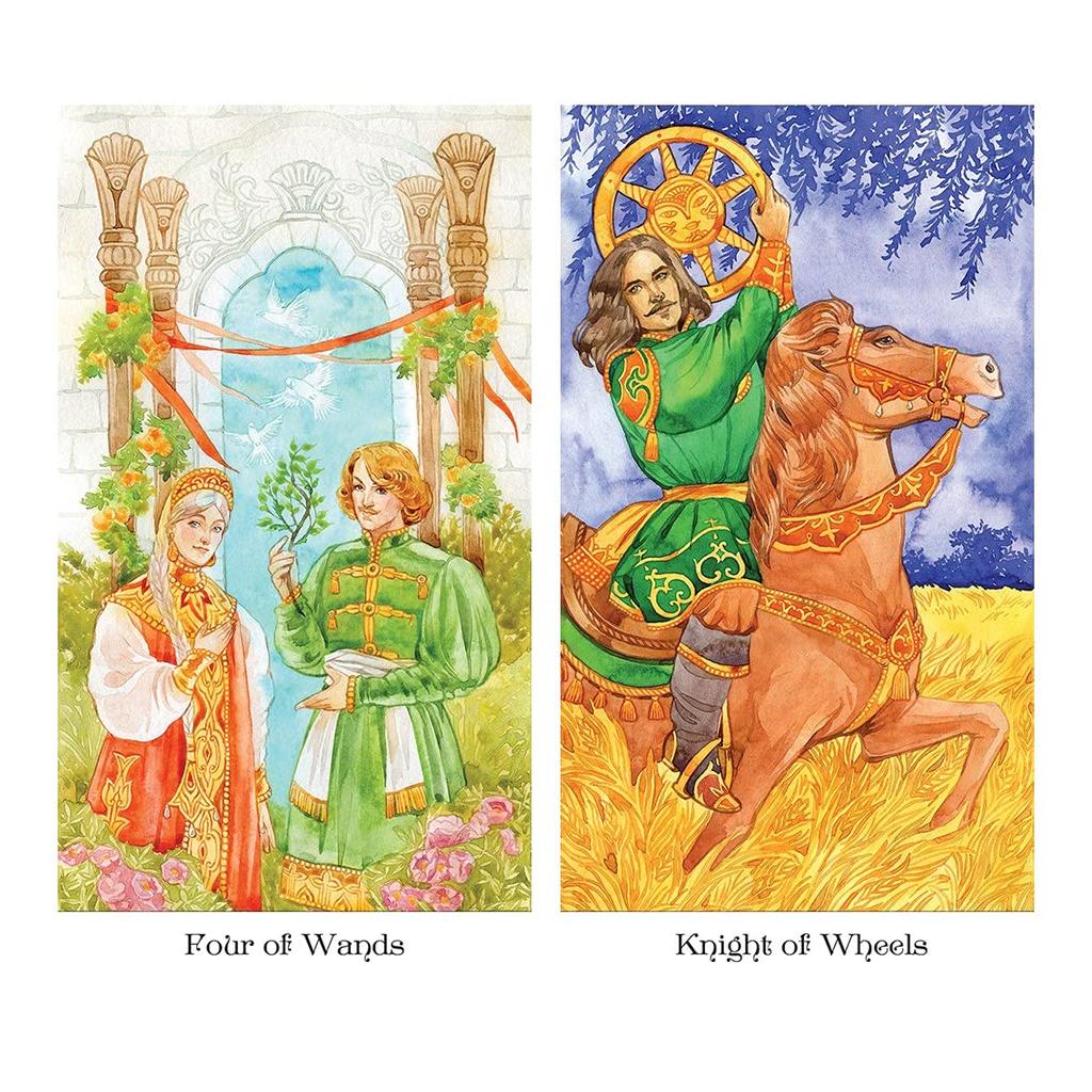 Kancharo 78-Karten Tarotkarten-Set [Tarot des Goldenen Rades] Enthält japanische Tarotkarten-Anleitung & Beutel (Authentisch)
