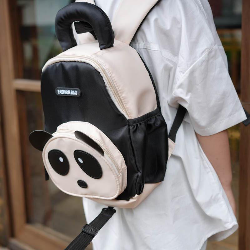 Panda Letter Shaped Backpack Childrens Cartoon Bag Detachable Strap Shoulder