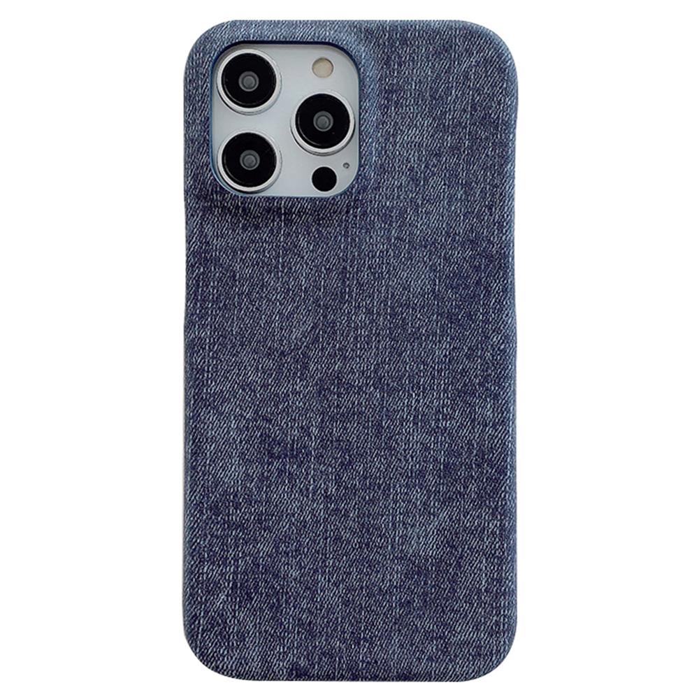 For iPhone 16 Pro Max Case Jeans Cloth Texture PU Leather+PET Back Cover