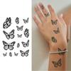 Minimalist Black Hollow Double Butterfly Tattoo Sticker Cool High-End Waterproof And Long-Lasting Wrist Exquisite Small Pattern