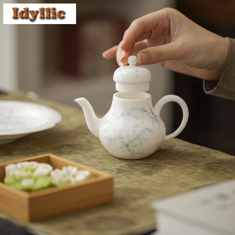 135ml Hand-painted Peach Blossom Teapot Japanese Tea Infuser Pot Tea Maker Kettle With Strainer Cafes Supplies Ornaments Craft