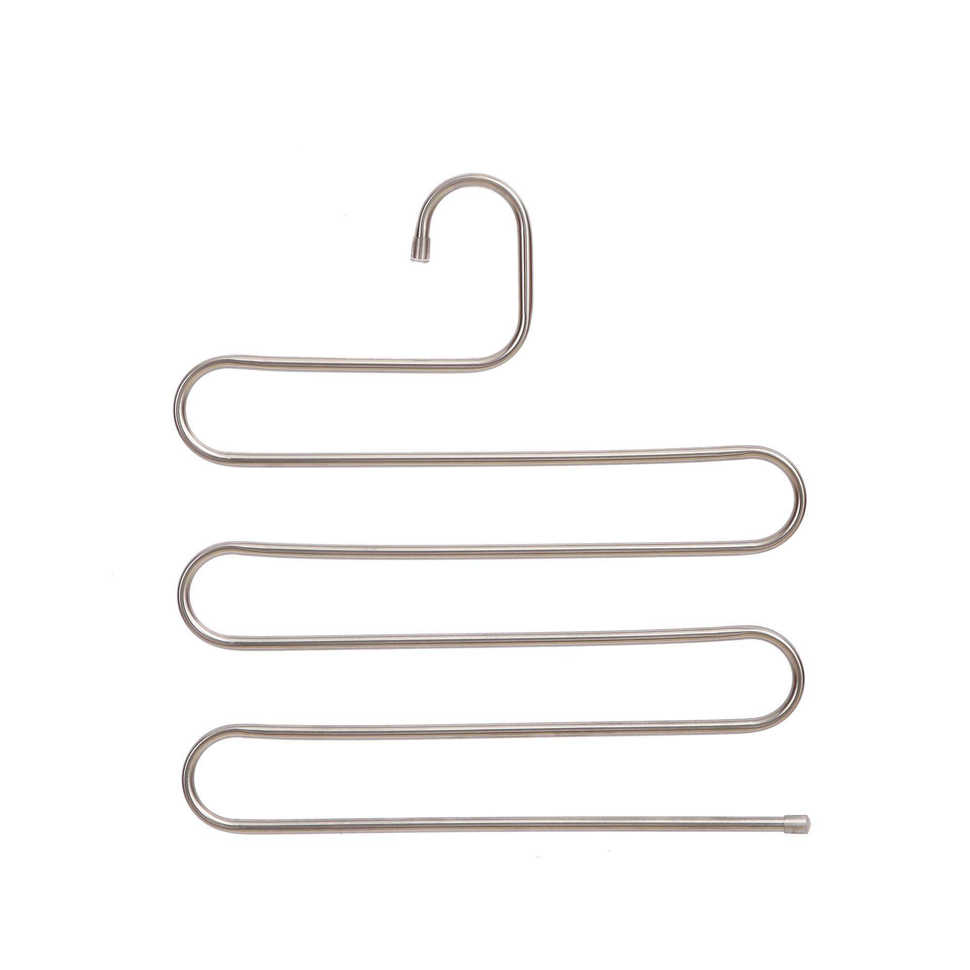 

1pc/2pcs/3pcs Multifunctional Stainless Steel Trouser Rack Wardrobe Storage Non-Slip Trouser Hanger Household Hanging Rack 1pc срібний