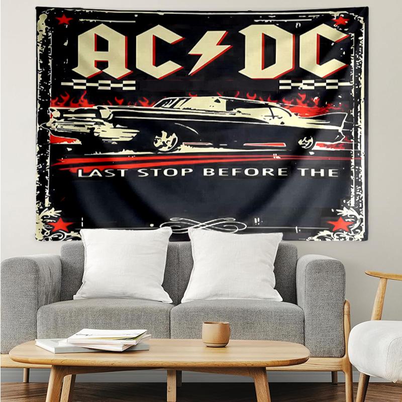 ACDC band Tapestry for Bedroom Aesthetic Classroom Tapestries Wall Hanging for Living Room Dorm Office,Ideal Creative Gift