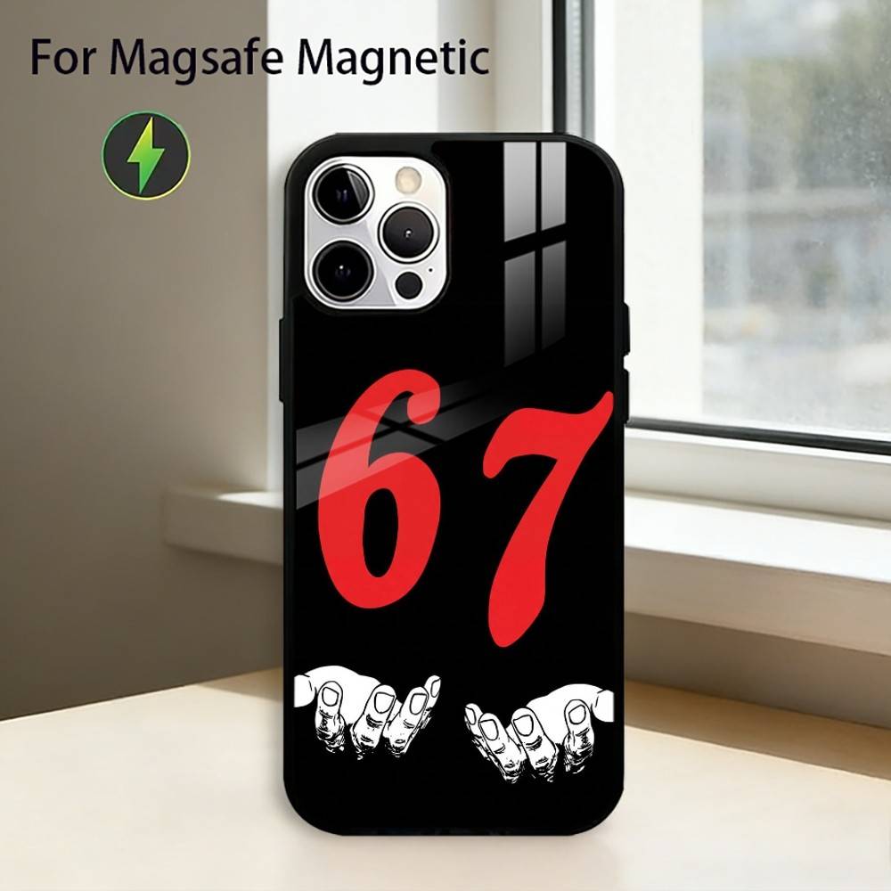 

Six S-Seven 67 Phone Case For iPhone17,16,15,14,13,12,11 Plus,Pro Magnetic For Magsafe Wireless Charging iPhone15