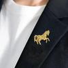 Vintage Minimalist Hollow Horse Brooch For Man And Wome Creative Personality Pin Casual Party Accessories New Year Gifts