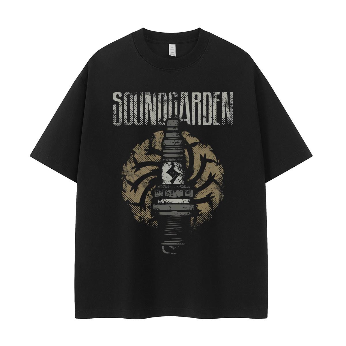 

Sound Garden Band Retro American Street Cool VTG ShoulderPocket Rock ShortSleeved TShirt S разноцветный