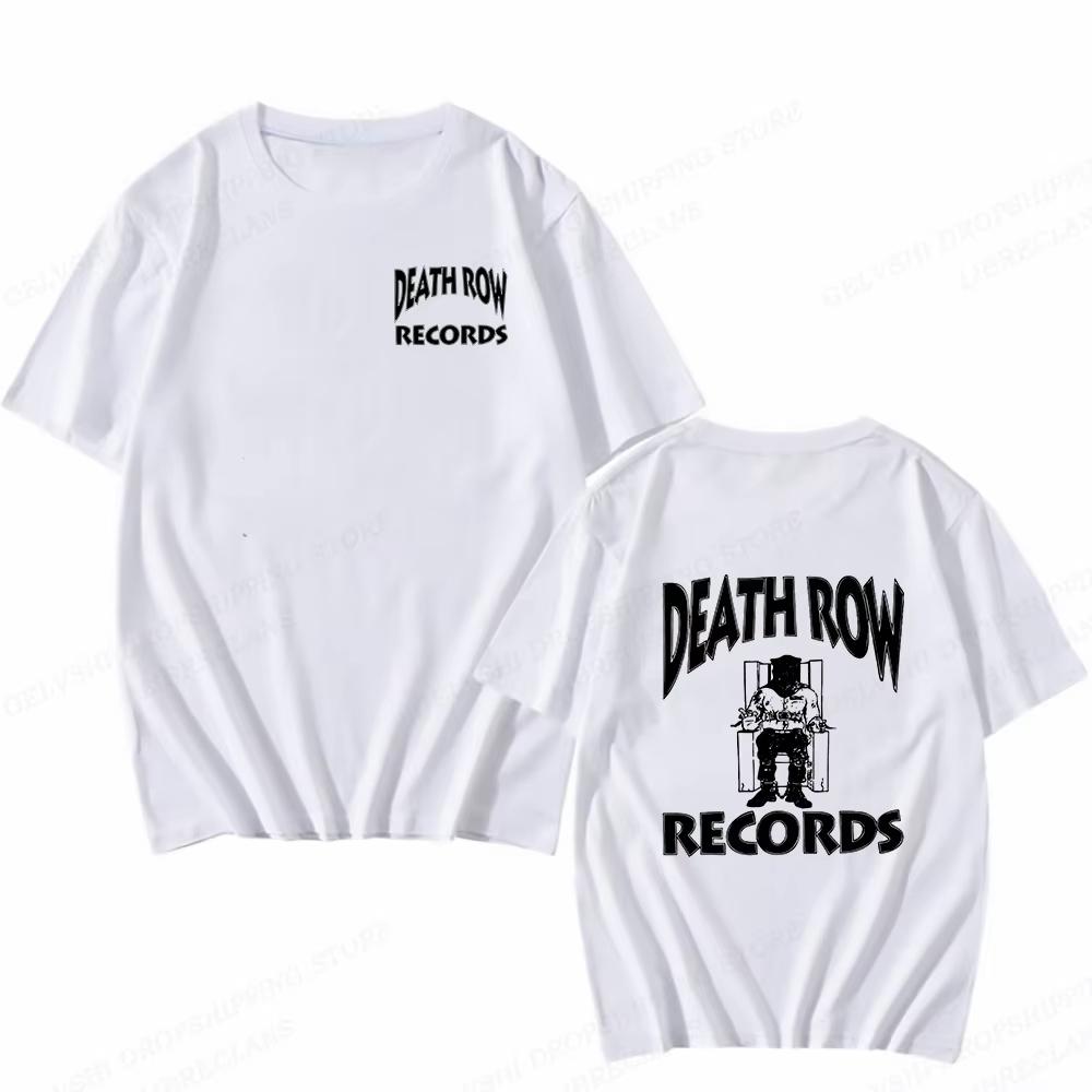Death Row Records T-skjorte Herre Mote T-skjorter Bomulls T-skjorter Hip Hop Topper T-skjorter Dame T-skjorter Sommer Camisetas Oversized Casual
