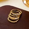 Vergoldetes 4-teiliges Ring-Set für Damen Micro-Paved Zirkonia Fingerringe Weibliche Verlobung Hochzeitsparty Schmuckzubehör