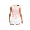 Nike Camiseta de Tirantes de Tenis Court Dri-Fit Maria con Logotipo a Rayas para Mujer Tops Blanco Rojo CI9371-101