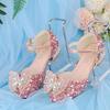 Silver Crystal Low-Heel White Leather Princess Shoes for Girls