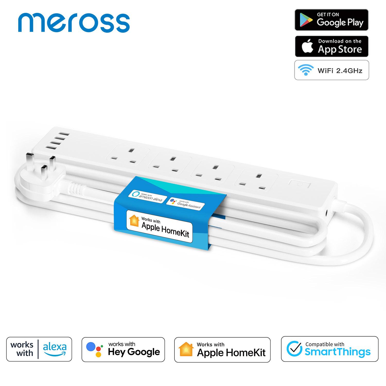 

Homekit Smart Power Strip Wi-Fi Multi Plug Extension UK Розетка с 4 розетками и 4 USB-портами работает с Siri Alexa Google Home